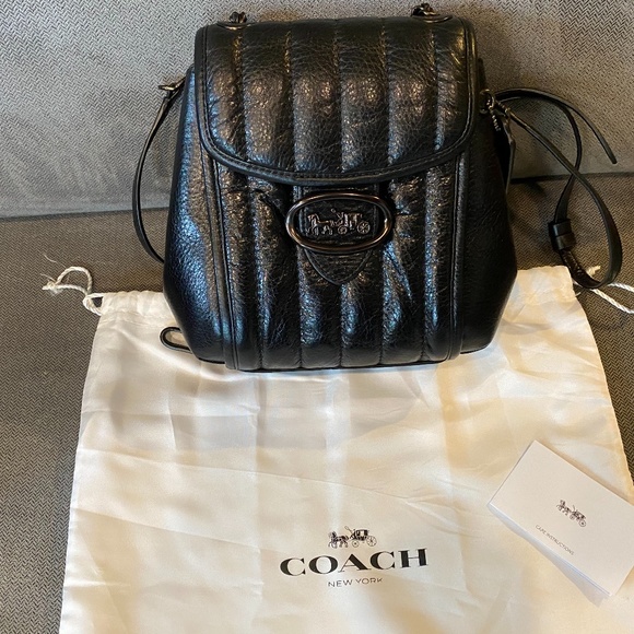 coach quilted backpack